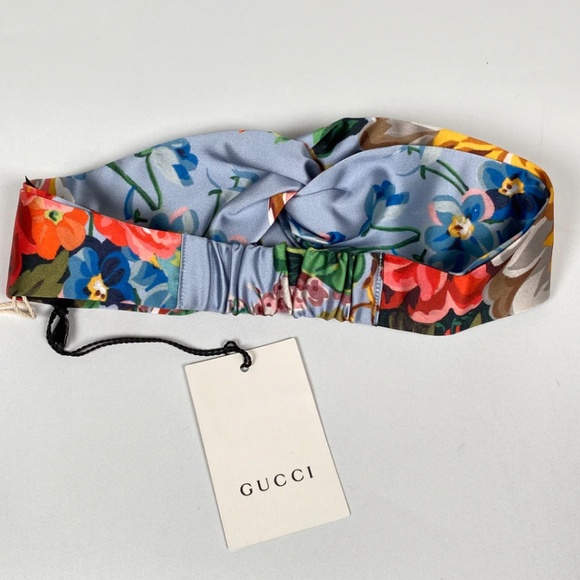 Gucci Josif Flower Print Silk Headband - Picture 3 of 6